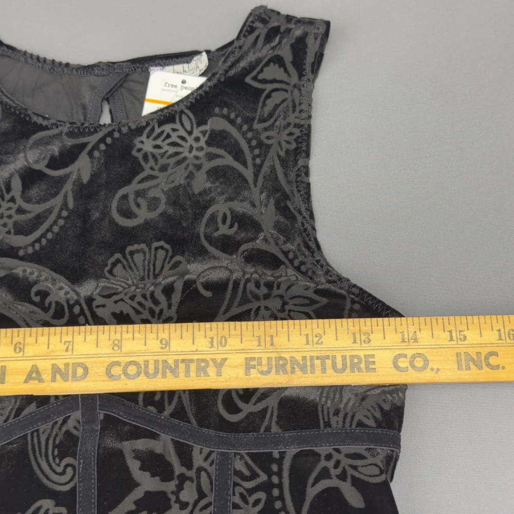 Free People Intimately Black Velvet Burnout Floral Sheath Dress Size S - NWT $88 - Picture 10 of 15